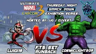UMVC3 Thursday Night Smackdown Exhibition Series - Luigi19 VS CosmicLight209 FT5 Set Runback