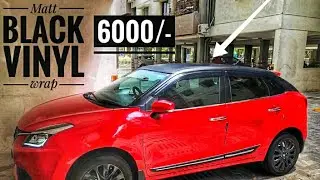 Matt Black Roof Top Wrapping in Baleno #wrap #baleno #alphared