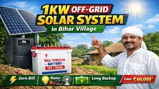 Bihar me 1KW Off-Grid Solar System Installation ☀️Best solution for power cut | Zero bill #solar