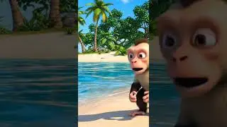 Monkey 🐒  Talking with Dolphin 🐬 #aianimation #funnycat #monkey #cartoonshorts #talkinganimals