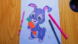 How to draw Rabbit| 😍 cute Rabbit drawing| Chakrabarty Art Gallery..