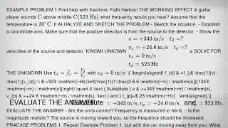 EXAMPLE PROBLEM 1 Find help with fractions. Fath Harkion THE WORKING EFFECT A guitar player sounds m