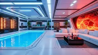 🎵Cosmic Inferno Lounge Space Pool &ndash; Ambient Music & Relaxing Sci-Fi Atmosphere 4K Ultra HD | 2 Hours