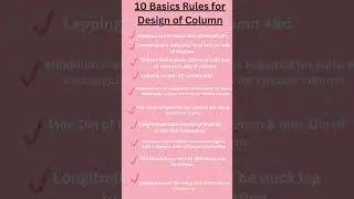 10 Basics rules for Design of Column #shorts