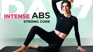 7 DAY CHALLENGE ABS Workout 🔥 STRONG CORE | LOSE BELLY FAT | Pilates HIIT Home Workout | Day 7
