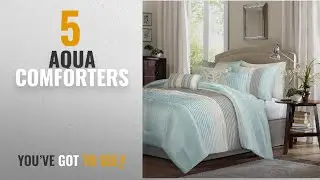 Top 10 Aqua Comforters&nbsp; [2018]: Madison Park Amherst 7 Piece Comforter Set - Queen - Aqua