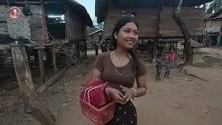 เที่ยวชมวิถีชีวิต ชาวบ้านอาล๋อง หาแขมมาขายตาม ฤดูกาล ดูวิถีชีวิต สาวลาวบ้านป่า สาวโท ลงเล่นน้ำ