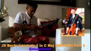 8 Finger / two handed tapping / Touch Style Guitar: Bach Prelude 1 in C Maj Part 2 (Stanley Jordan)