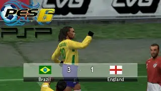 PES 6 PSP version | Brazil vs England | CPU vs CPU