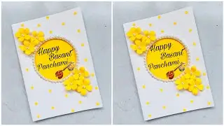 Diy easy basant panchami greeting card/Vasant panchami card/greeting card for basant panchami easy