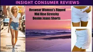 Women's Ripped Mid Rise Stretchy Denim Jeans Shorts