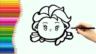 Elsa Snow Queen drawing, painting and colouring for kids, toodles ideas for kids, how to draw