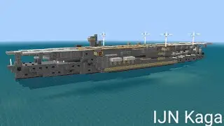 MINECRAFT IJN KAGA | 1:5 SCALE KAGA CLASS AIRCRAFT CARRIER TUTORIAL