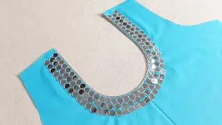 देखते ही पसंद आने वाला गले का डिज़ाइन🔥🔥Mirror work Neck Design||Sajid designs😊😊