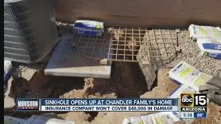 Sinkhole opens at Chandler family's home