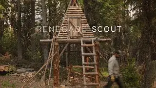 Building a Raised Bushcraft Shelter Solo in the Woods 🌲🔥 | #asmr #survival #outdoors #adventure