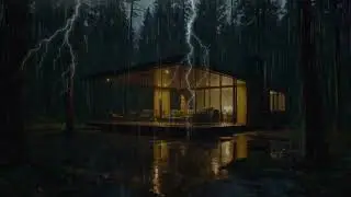 Peaceful Rainstorm in a Forest Cabin | Soothing Rain for Stress Relief