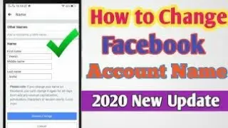 How To Change Facebook Profile Name in Facebook Application 2020