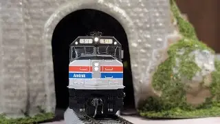 Amtrak SDP40F Transporting Passengers Through The Mountains. #train #railway #modelrailroad 