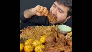 ASMR: EATING SPICY CHICKEN CURRY🔥 BASMATI RICE || #shorts #mukbangn#asmreating #mukbangasmr #asmr