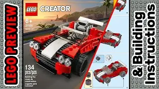 PREVIEW: 31100, LEGO CREATOR , Sports Car​ & Building Instructions! LEGO 2023