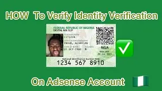 How To Verify Your Identity using NIMC On Adsense Account | Nigeria 🇳🇬 |