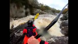North Esk at 1.4m- Scottish white water kayaking in a Duo