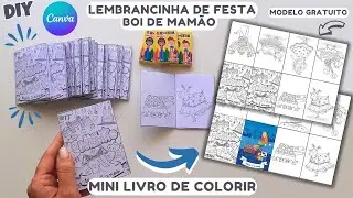 COMO FAZER MINI LIVRO PARA COLORIR | LEMBRANCINHA DE FESTA DE ANIVERS&Aacute;RIO | TEMA FESTA BOI DE MAM&Atilde;O