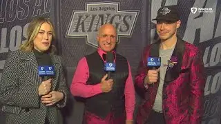 Dustin Brown donned Daryl Evans' coat and joined Daryl Evans and Carrlyn Bathe during intermission