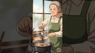 Korean Meal Made with Grandparents 🍚🍲🥢 - A Ghibli Aesthetic. #ghiblistyle #food #shorts