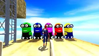 GTA 5 Red Spiderman VS Red/Green Minion! 💥 Epic Ragdolls & Fails 😂 ep 2