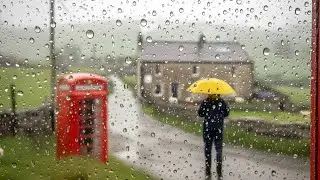 Rainy Walk in a Secluded English Village: A Medieval Church Frozen in Time