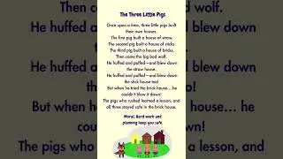 The Three Little Pigs | Short Story for Kids | Classic Moral Tale | @StoriesForReading