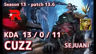 【KRサーバー/C1】KT Cuzz セジュアニ(Sejuani) VS ヴァイ(Vi) JG - Patch13.6 KR Ranked【LoL】