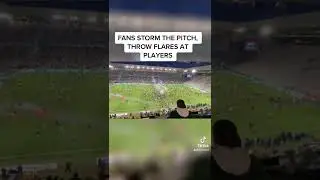 Angry Soccer Fans Throw Flares At Players #football #soccer #trending