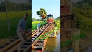 Nice railway bridge funny video😂🚍😂 #viral #funny #reels #comedy #trending #train #vikram #ytshorts