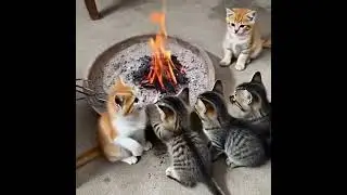 Bany cat playing together 😀 #cat #cartoon #cute #miaw