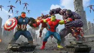 HULK SPIDER MAN vs HULK CAPTIAN EPIC BATTLE! However, THANOS Unexpected SAVE Changes Everything!