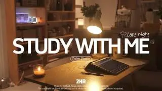 2-HOUR STUDY WITH ME late night | 🎹 Calm Piano, Rain Sounds | Pomodoro technique 50-10