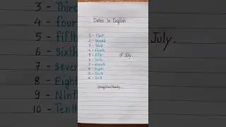 How to say dates in English !
