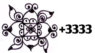 How to Draw Rangoli Design from 333 Number | Unique Number Art