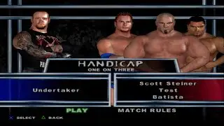 WWE SmackDown! Here Comes the Pain - Undertaker VS ScottSteiner,Test,Batista (HANDICAP)