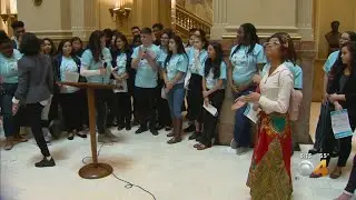 High School Students Campaign At State Capitol For Right To Vote