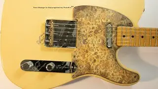 Telecaster Pickguard Vintage 52 2-Ply Engraved Bakelite-Birdseye Maple Wood Yellow Relic Paisley