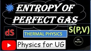 ENTROPY OF PERFECT GAS  P.V.T, THERMODYNAMICS, THERMAL PHYSICS, BSC UG PHYSICS
