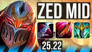 ZED vs YASUO (MID) | 8 solo kills, 56k DMG, 19/4/9, Godlike | KR Diamond | 25.22