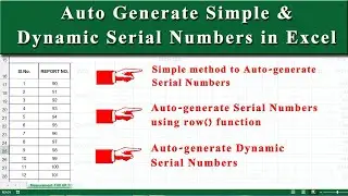 How to Auto Generate Serial Numbers in Excel 🔥🔥🔥