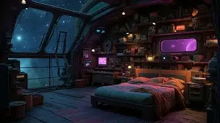 Deep Work Ambient ~ Sci-Fi Space Bedroom for Focus & Productivity Study
