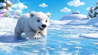 Minecraft Baby Polar Bear Slid Down an Ice Slide | Nursery Rhymes for Kids & Baby Songs