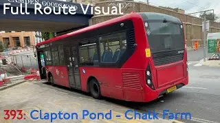 Full Route Visual | London Bus Route 393 (Clapton Pond - Chalk Farm) | DEM2687 (YX69NXW)